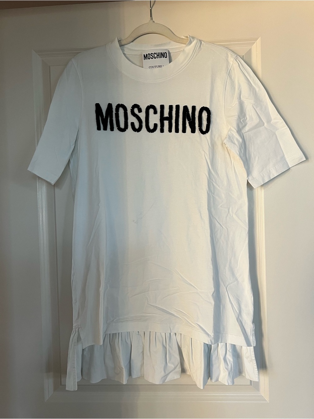 Moschino White Logo Crewneck Tee